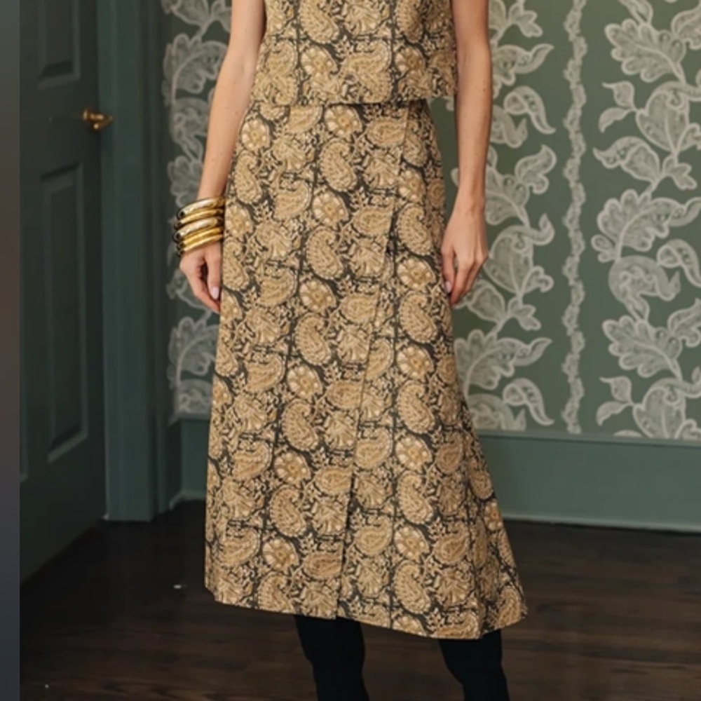 Julia Amory Park Avenue Skirt Loon Paisley Print Size Medium $220